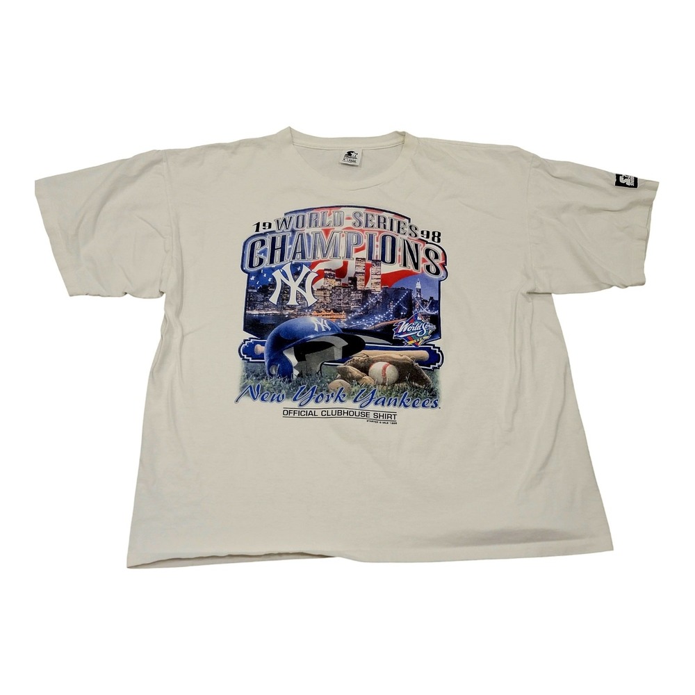 Vintage 1998 New York Yankees MLB World Series Champs Starter T-Shirt Sz XL 90s
